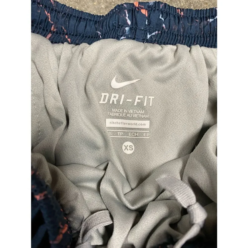 Nike Navy & Coral Dri-Fit Running Shorts Size XS